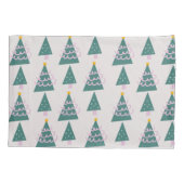 Housse D'oreillers Doodles d'arbres mignons rose vert (Dos)