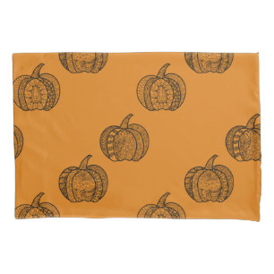 Housse D'oreillers Doodles d'Halloween boho mandala citrouilles Autom
