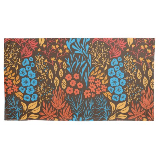 Housse D'oreillers Doodles floraux foncés (devant-gauche)