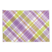 Housse D'oreillers Doux Plaid Pastel violet vert (Dos-Droit)