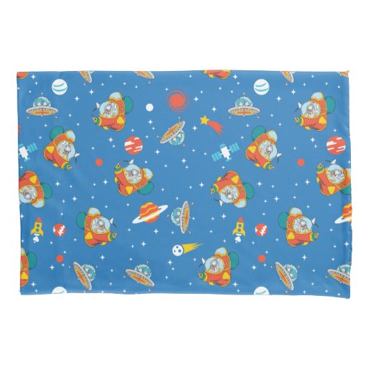 Housse D'oreillers Dr Seuss | Chat dans le Motif spatial Casquette (devant)