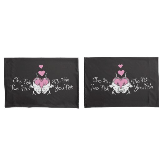 Housse D'oreillers Dr. Seuss Valentine | Un poisson deux poissons (devant-Set)