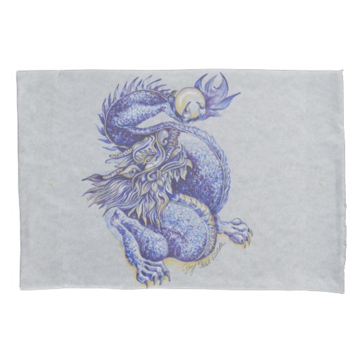 Housse D'oreillers Dragon bleu (devant)