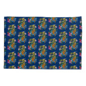 Housse D'oreillers Dragon chinois vert Koi (Dos)