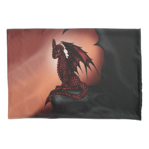 Housse D'oreillers dragon épique rouge