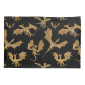 Housse D'oreillers Dragon noir et or  (Dos)