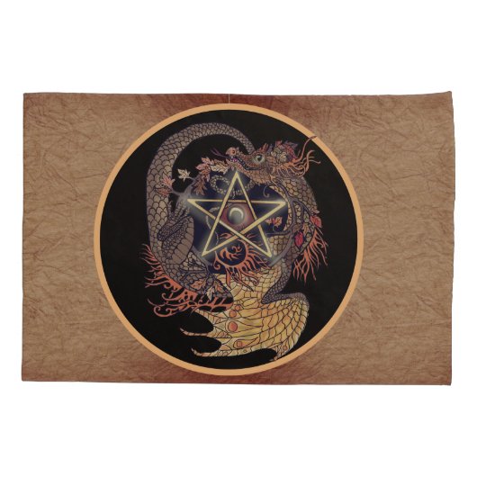 Housse D'oreillers Dragon Pentacle Art Nouveau (Dos)
