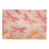 Housse D'oreillers Dragonflies Boho en rose (Dos)