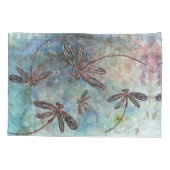 Housse D'oreillers Dragonflies en bronze sur un ciel étoilé (Dos)