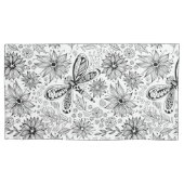 Housse D'oreillers Dragonfly et doodle de fleurs (devant-gauche)