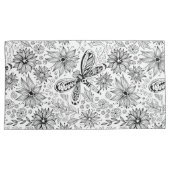 Housse D'oreillers Dragonfly et doodle de fleurs (devant-Droit)