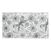 Housse D'oreillers Dragonfly et doodle de fleurs (Dos-gauche)