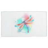 Housse D'oreillers Dragonfly rouge sur l'arrière - plan aquarelle (devant-Droit)