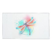 Housse D'oreillers Dragonfly rouge sur l'arrière - plan aquarelle (Dos-gauche)