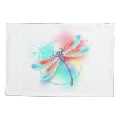 Housse D'oreillers Dragonfly rouge sur l'arrière - plan aquarelle (Dos)