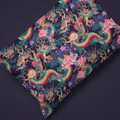 Housse D'oreillers Dragons et fleurs de néon