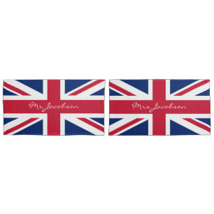 Housse D'oreillers Drapeau anglais Nom personnalisé Union Jack Patrio