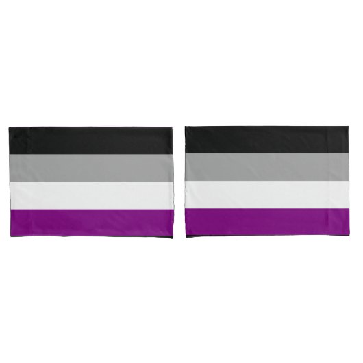 Housse D'oreillers Drapeau de fierté asexué (devant-Set)