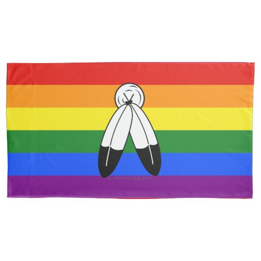 Housse D'oreillers Drapeau de fierté bispirituel de SlipperyJoe's sym (devant)