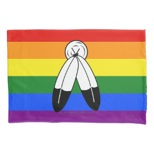 Housse D'oreillers Drapeau de fierté bispirituelle de SlipperyJoe sym