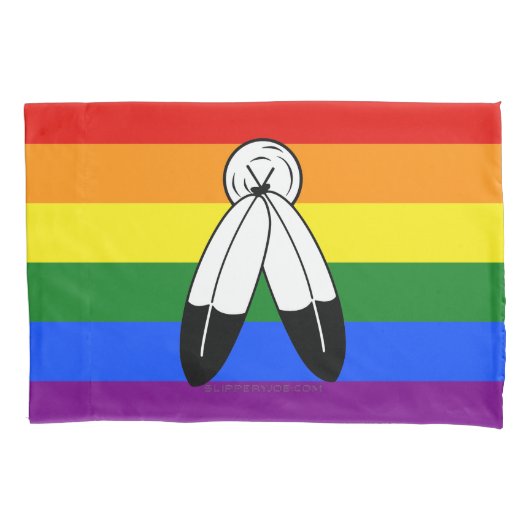 Housse D'oreillers Drapeau de fierté bispirituelle de SlipperyJoe sym (devant)