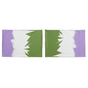 Housse D'oreillers Drapeau de fierté Genderqueer abstrait ZigZag piqu