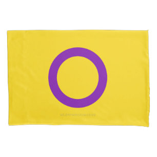 Housse D'oreillers Drapeau de fierté intersexe de SlipperyJoe's fond 