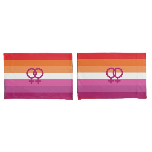 Housse D'oreillers Drapeau de fierté lesbienne WLW (devant-Set)