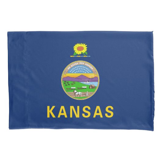 Housse D'oreillers Drapeau de l'État du Kansas (devant)