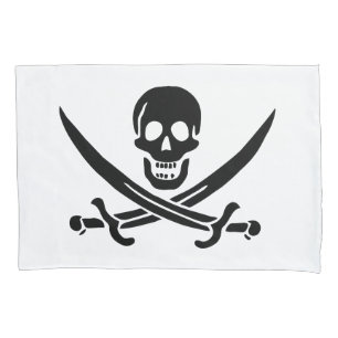 Housse D'oreillers Drapeau de pirate Crâne croisé épées