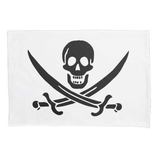 Housse D'oreillers Drapeau de pirate Crâne croisé épées (devant)
