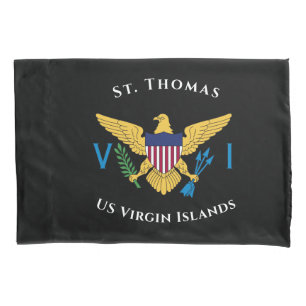 Housse D'oreillers Drapeau des îles Vierges américaines St. Thomas