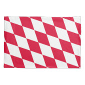 Housse D'oreillers Drapeau diamant Bavière rouge et blanc (Dos)