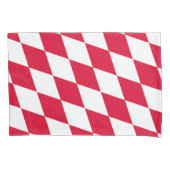 Housse D'oreillers Drapeau diamant Bavière rouge et blanc (devant)