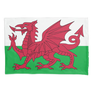 Housse D'oreillers Drapeau gallois (Pays de Galles) (Dragon gallois)