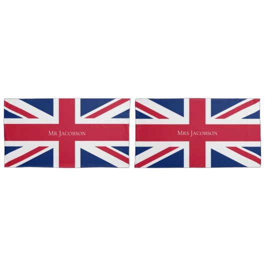 Housse D'oreillers Drapeau Mr & Mrs English (devant-Set)