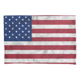Housse D'oreillers Drapeau USA vintage rouge blanc bleu Amérique patr
