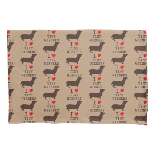Housse D'oreillers Drôle J'Aime Mince Wiener Dachshund (devant)
