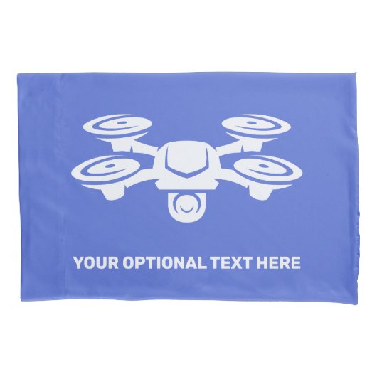 Housse D'oreillers Drone de texte personnalisé (devant)