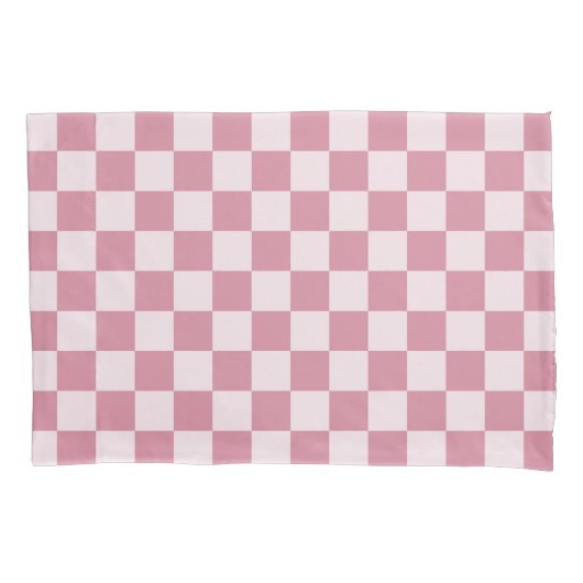 Housse D'oreillers Dusty rose checkerboard pattern (devant-gauche)