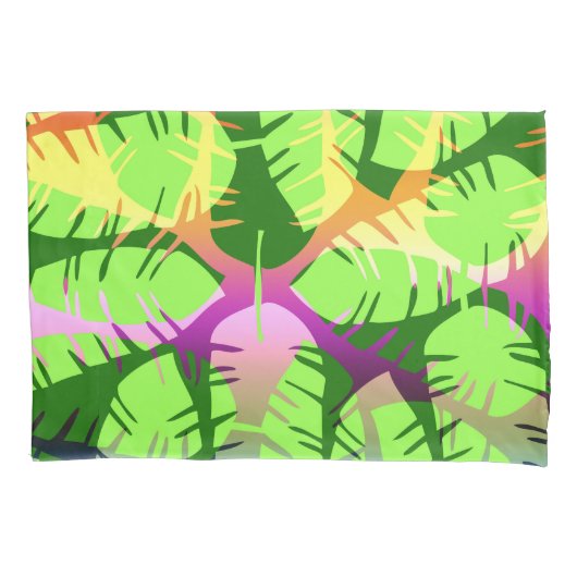 HOUSSE D'OREILLERS DUVET FEUILLE DE BANANE ABSTRAITE BOTANIQUE (devant)