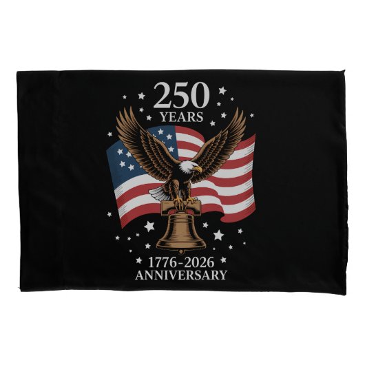 Housse D'oreillers Eagle and Flag 250 Years of America 1776-2026 (devant)