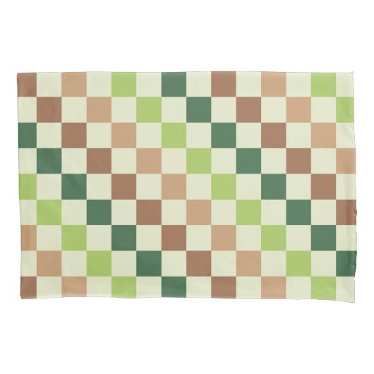Housse D'oreillers Earthy rainbow diagonal checkerboard pattern (devant-gauche)