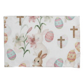 Housse D'oreillers Easter Whimsy – Seamless Bunny & Lily Pattern (devant)