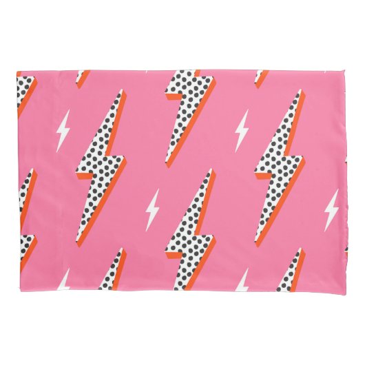 Housse D'oreillers Éclair rétro tonnerre flash tonnerre rouge Tissu T (devant)