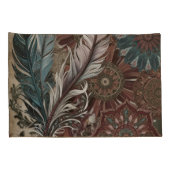 Housse D'oreillers Eclectique Boho Chic Mandala à Plumes (Dos-Droit)