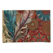 Housse D'oreillers Eclectique Boho Chic Plumes Mandala (devant-Droit)