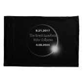 Housse D'oreillers Éclipse solaire double date 2024 et 2017 (Dos)