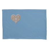 Housse D'oreillers Écran doux bleu standard avec Coeur (devant-gauche)