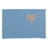 Housse D'oreillers Écran doux bleu standard avec Coeur (devant-Droit)